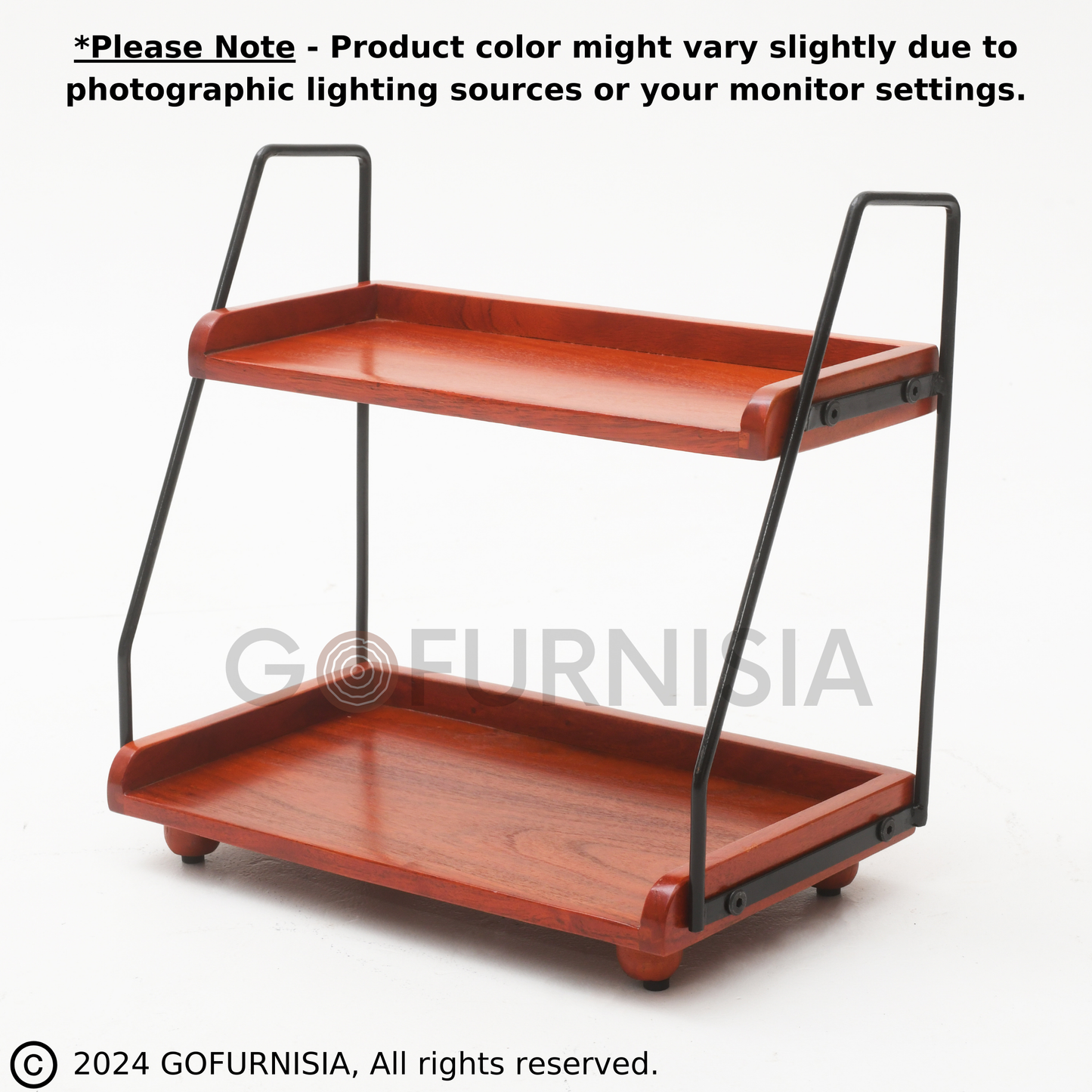 Gofurnisia Premium  Kitchen Organizer Wooden Storage Rack | Solid Wood 2 Shelf Countertop Spice Rack/Oil/Bar Rack | 1 Year Warranty | Diy | Handcrafted In India - Tiered Shelf