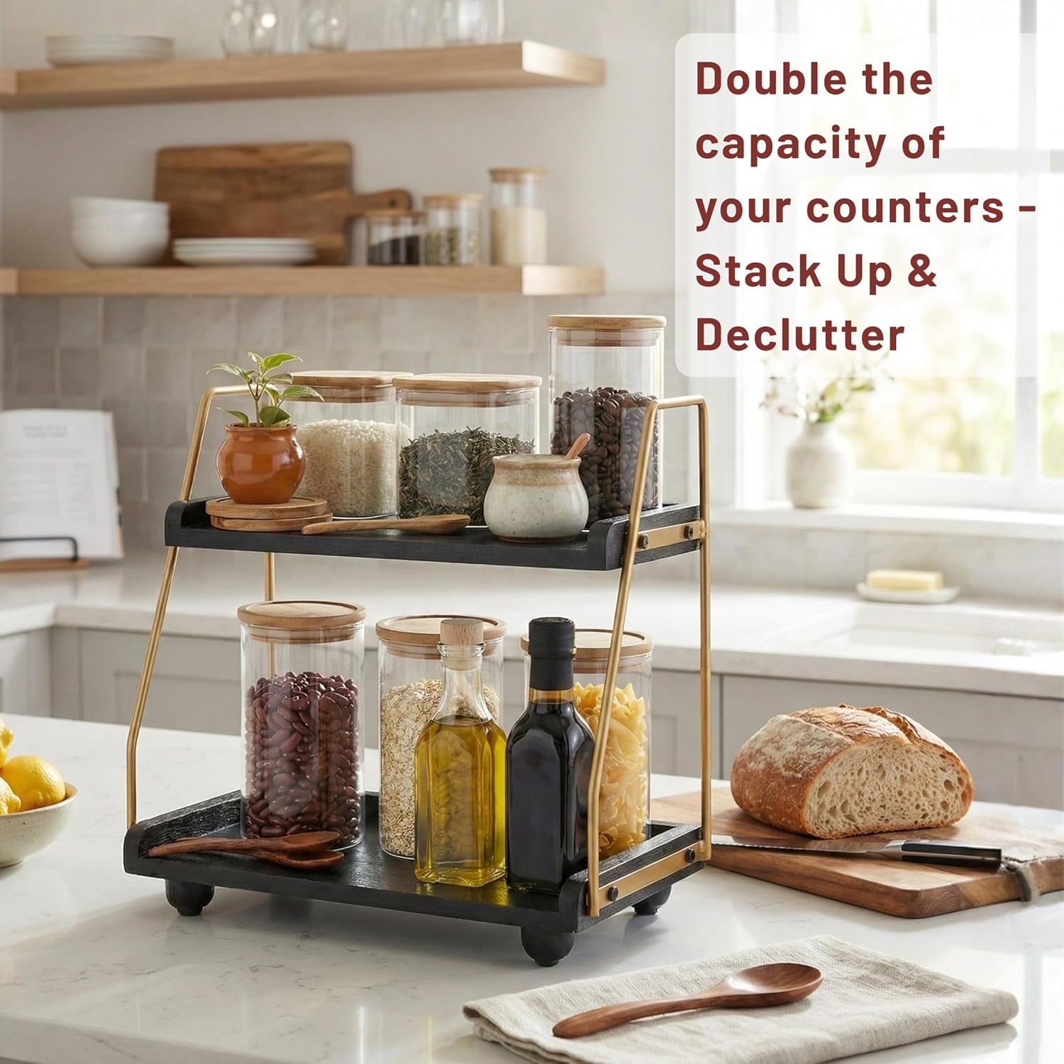 A+ content: Chopasni Black & Gold on a kitchen counter